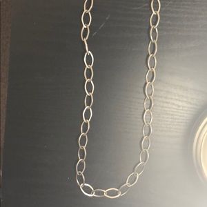 Long silver looped necklace